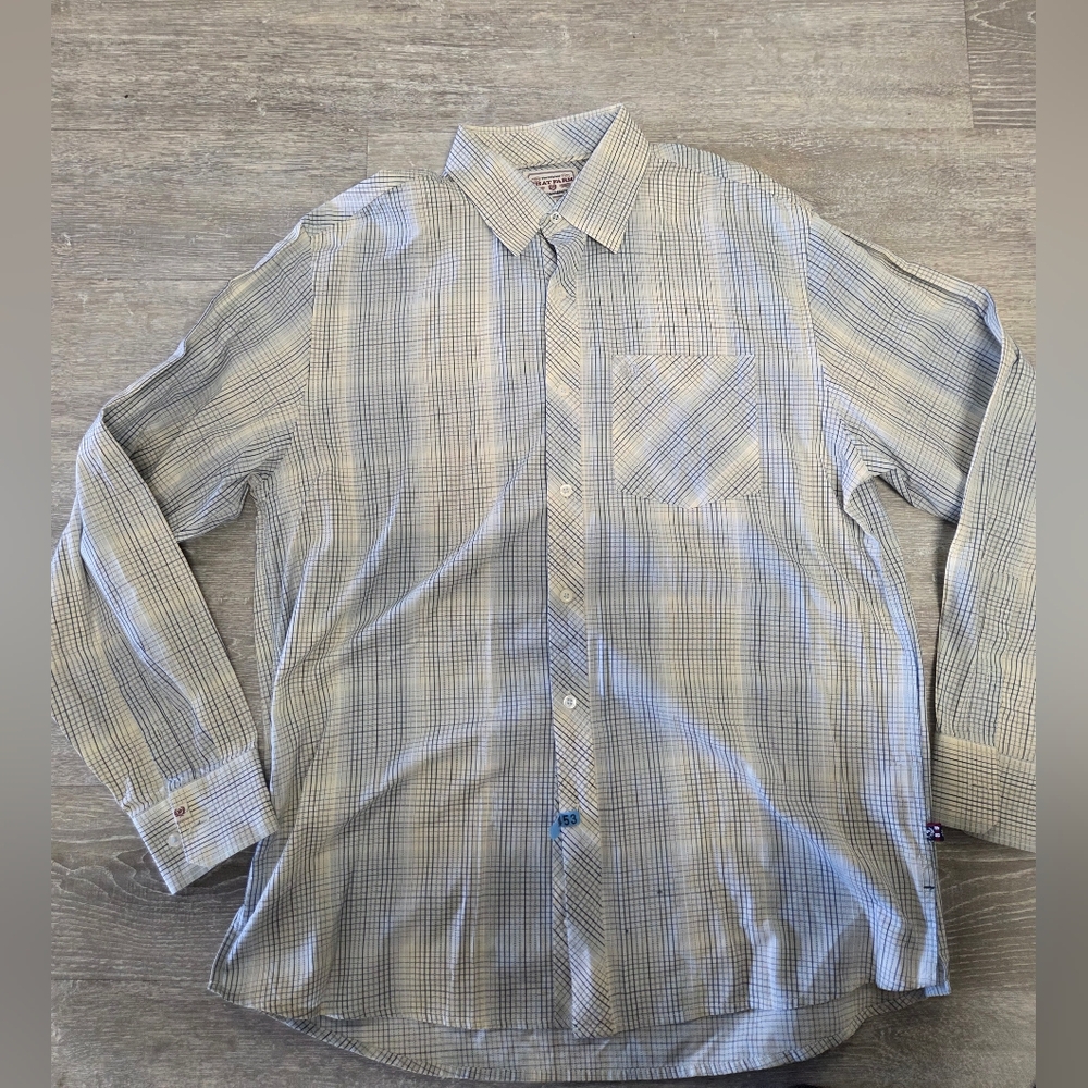 Vintage/Y2K Mens Size Large Button Down Blue Plaid Phat Farm Dress Shirt